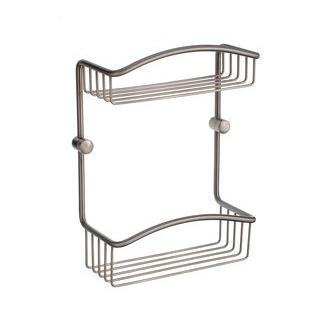 Smedbo C377N 8 in. Wall Mounted Double Level Shower Basket in Brushed Nickel from the Cabin Collection